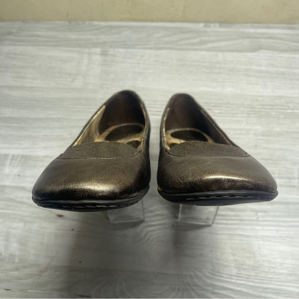Born Metallic Leather Slip On Ballet Flats Comfort Shoes Women’s Size 9 - Picture 4 of 13